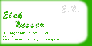 elek musser business card